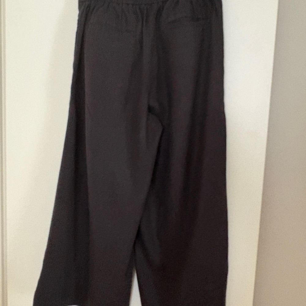 Banana Republic Wide-Leg High-Rise Cropped Pull-On Linen Blend Pants. Size small